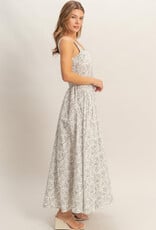 Miss Bliss HYFVE Floral Print Empire Waist Dress-Blk&White