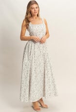 Miss Bliss HYFVE Floral Print Empire Waist Dress-Blk&White