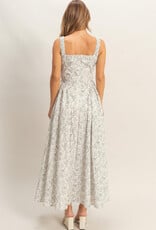 Miss Bliss HYFVE Floral Print Empire Waist Dress-Blk&White