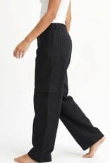 Miss Bliss Hyfve Elastic Waist Wide-leg Cargo Pants-Blk