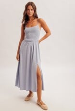Miss Bliss H&T Corset Spaghetti Strap Flowing A Line Midi Dress-Lt Blue