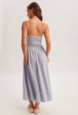 Miss Bliss H&T Corset Spaghetti Strap Flowing A Line Midi Dress-Lt Blue