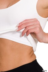 Miss Bliss Zen U-neck Seamless Cropped Tank Top-White