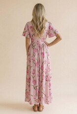 Miss Bliss HAP Flutter SS Fit And Flare Tulip Dress-Pink
