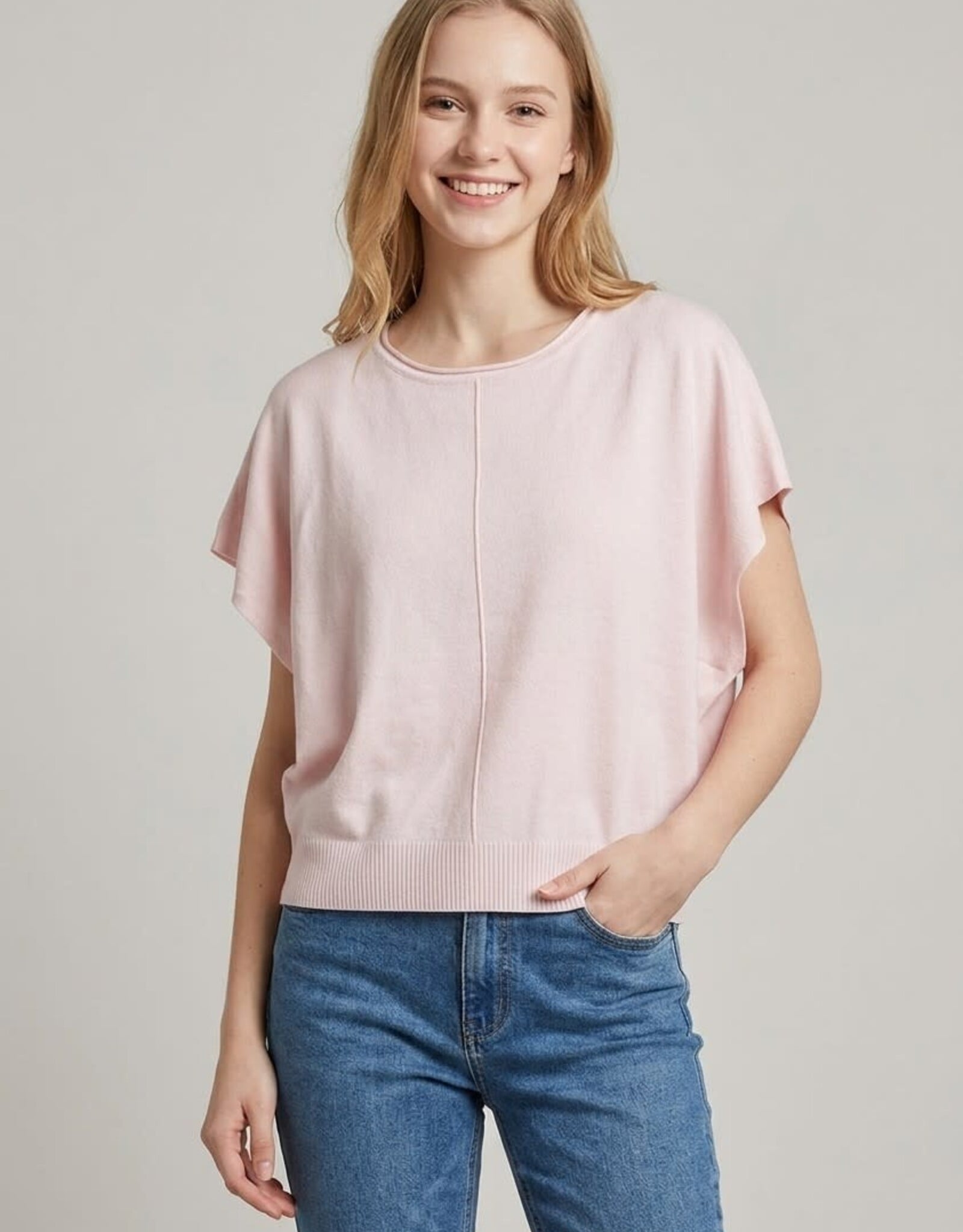 Miss Bliss Dream Chic Ss Sweater Top-Pink Salt