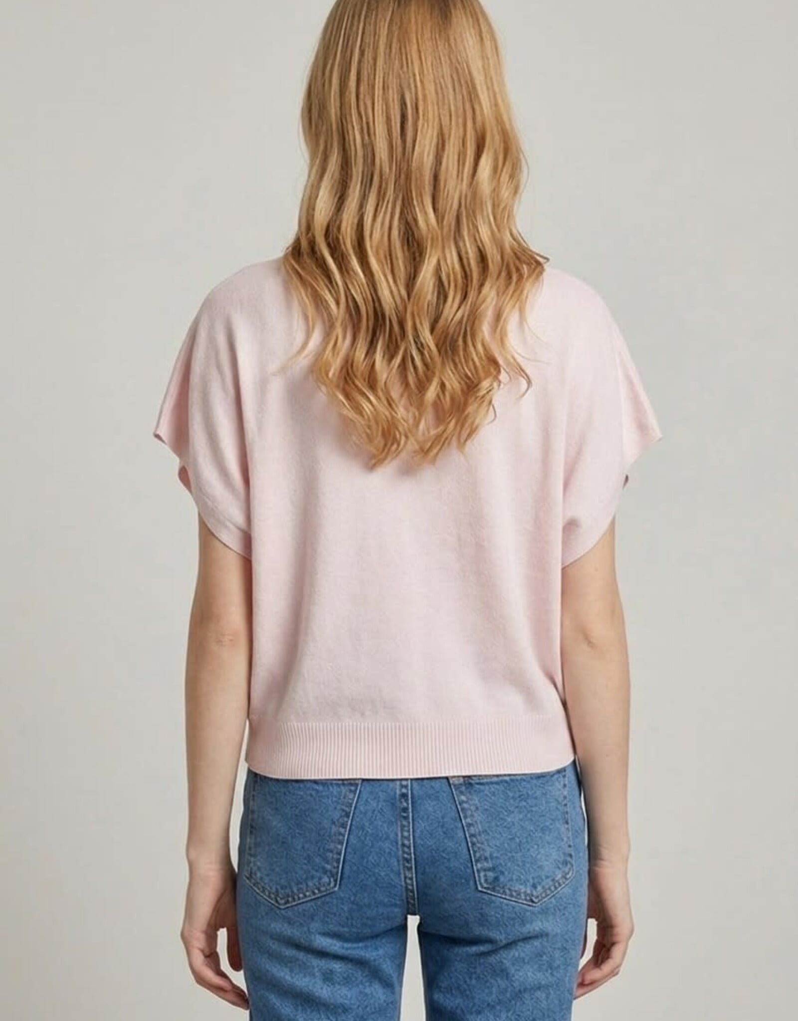 Miss Bliss Dream Chic Ss Sweater Top-Pink Salt
