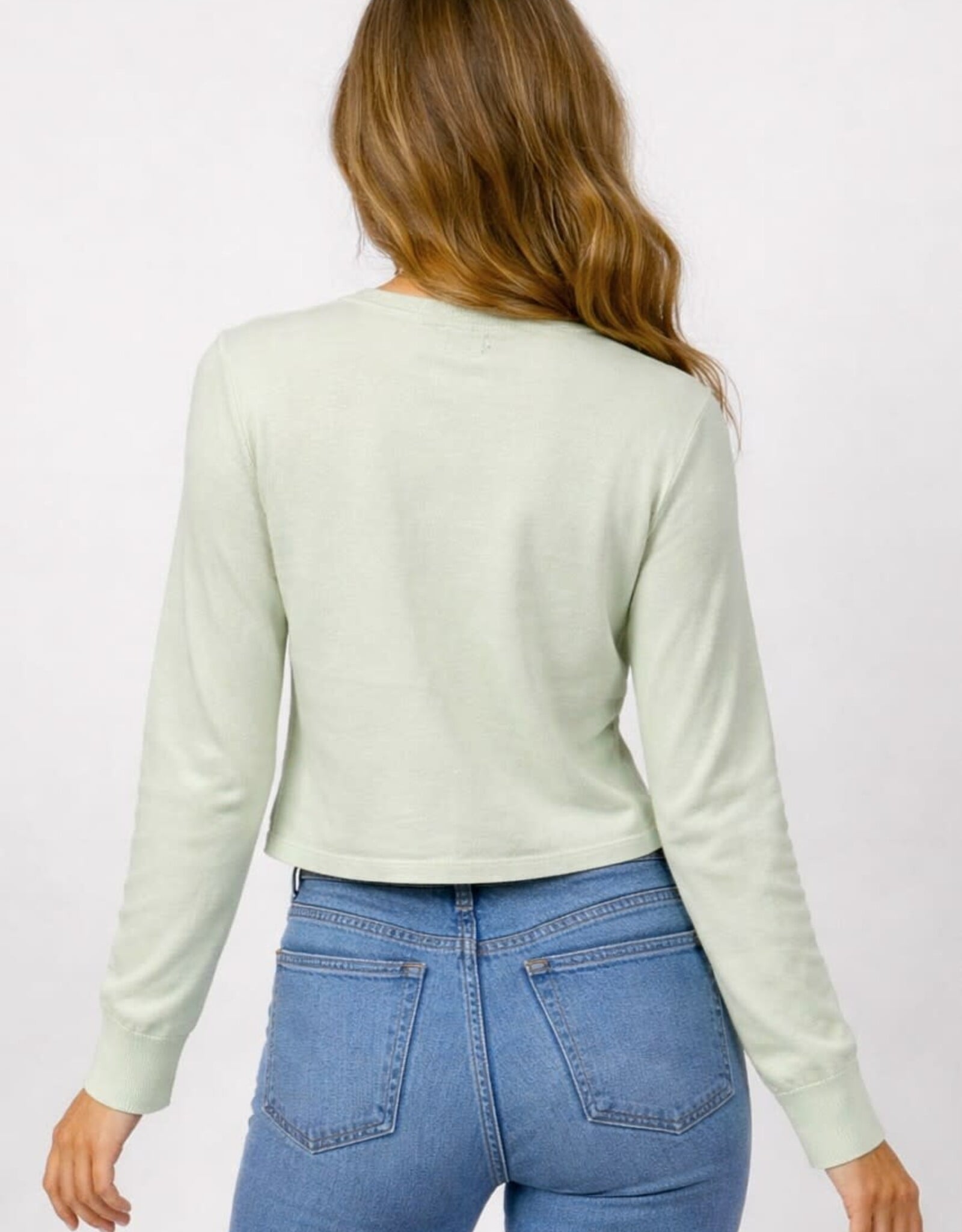 Miss Bliss Dream Slim Fit Button Up Cardigan-Mint