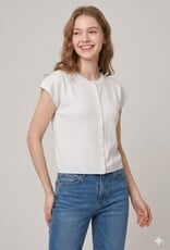 Miss Bliss Dream Charming Short Slv Cardi Top-Off White