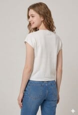 Miss Bliss Dream Charming Short Slv Cardi Top-Off White