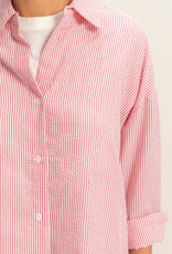 Miss Bliss HYFVE Striped Button Up Shirt-Red