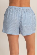 Miss Bliss HYFVE Striped Drawstring Waist Shorts-Blue