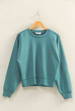 Miss Bliss HYFVE Crew Neck Sweatshirt-Dark Teal
