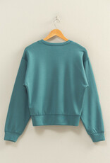 Miss Bliss HYFVE Crew Neck Sweatshirt-Dark Teal