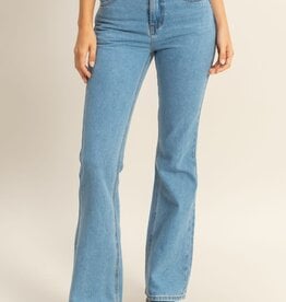 Miss Bliss HYFVE High-Waisted Flared Jeans-Med Wash