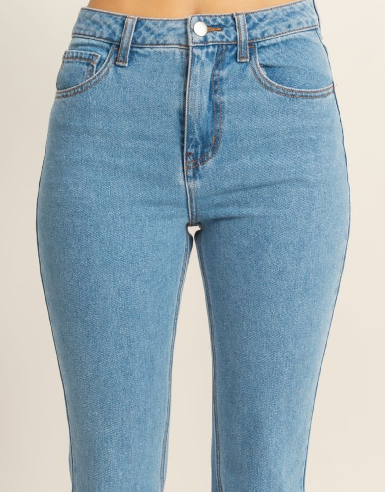 Miss Bliss HYFVE High-Waisted Flared Jeans-Medium Wash