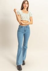 Miss Bliss HYFVE High-Waisted Flared Jeans-Medium Wash