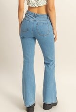 Miss Bliss HYFVE High-Waisted Flared Jeans-Medium Wash
