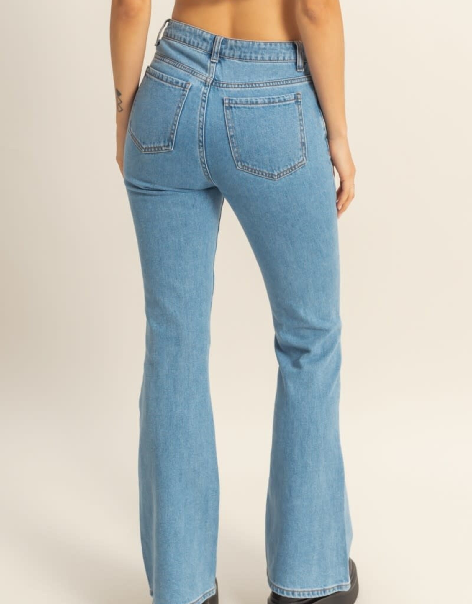 Miss Bliss HYFVE High-Waisted Flared Jeans-Medium Wash