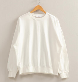 Miss Bliss Long Sleeve French Terry Sweatshirt-White