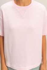 Miss Bliss HYFVE Crew Neck Short Sleeve Top-Soft Pink