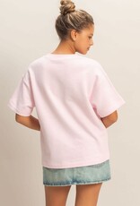 Miss Bliss HYFVE Crew Neck Short Sleeve Top-Soft Pink