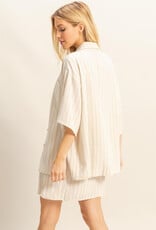 Miss Bliss HYFVE Stripe Shirt And Dress Set-White