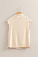 Miss Bliss HYFVE Mock Neck Half Zip Up Slvls Top