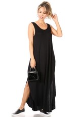 Miss Bliss CC Sleeveless Solid Maxi Dress-Black