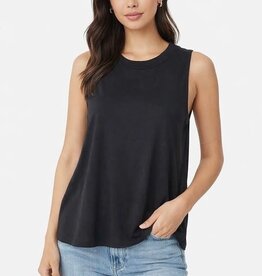 Miss Bliss Casual Crew Neck Tank-Black
