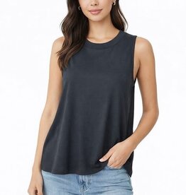 Miss Bliss Casual Crew Neck Tank-Cement