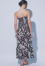 Miss Bliss LT Strapless Floral Maxi Dress Chocolate