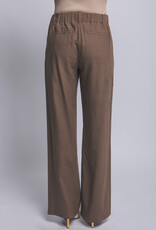 Miss Bliss LT Linen Tailored Wide-leg Pant Mocha