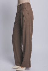 Miss Bliss LT Linen Tailored Wide-leg Pant Mocha