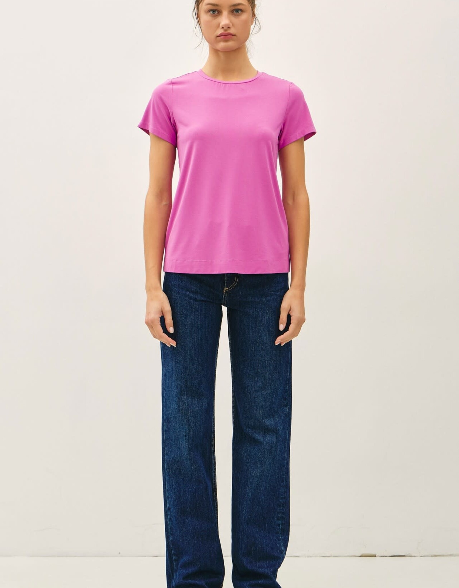 Miss Bliss BC Bamboo/modal Basic Round Neck T Shirt-Berry Smoothie