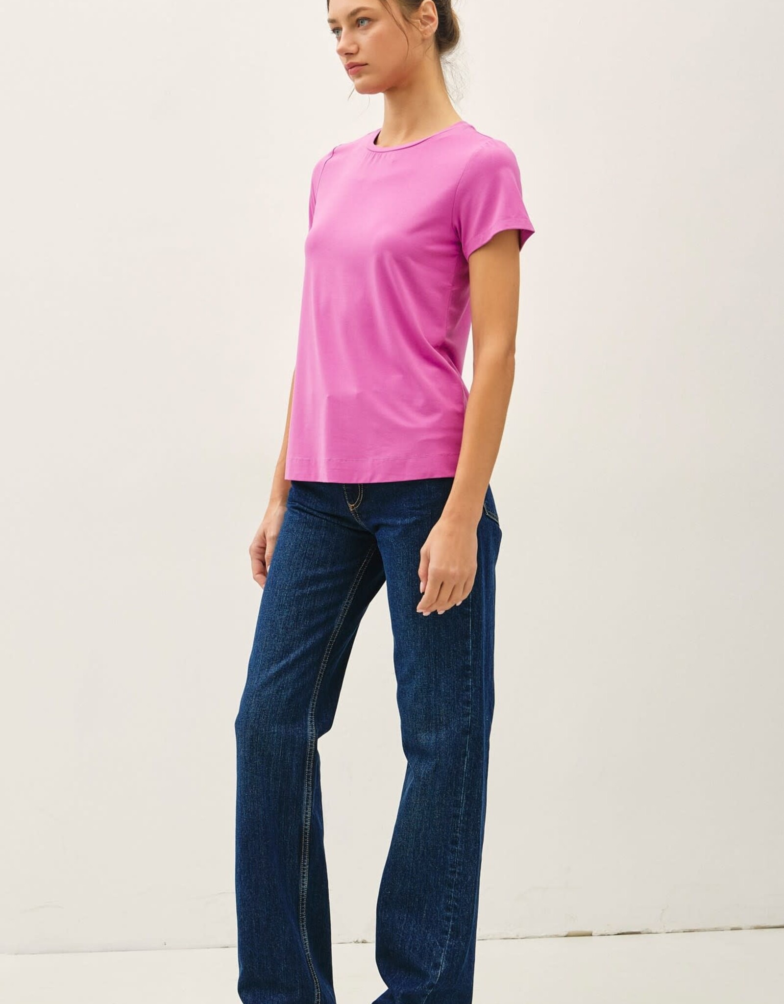 Miss Bliss BC Bamboo/modal Basic Round Neck T Shirt-Berry Smoothie