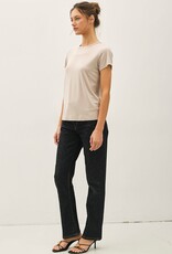 Miss Bliss BC Bamboo/modal Basic Round Neck T Shirt-Stone