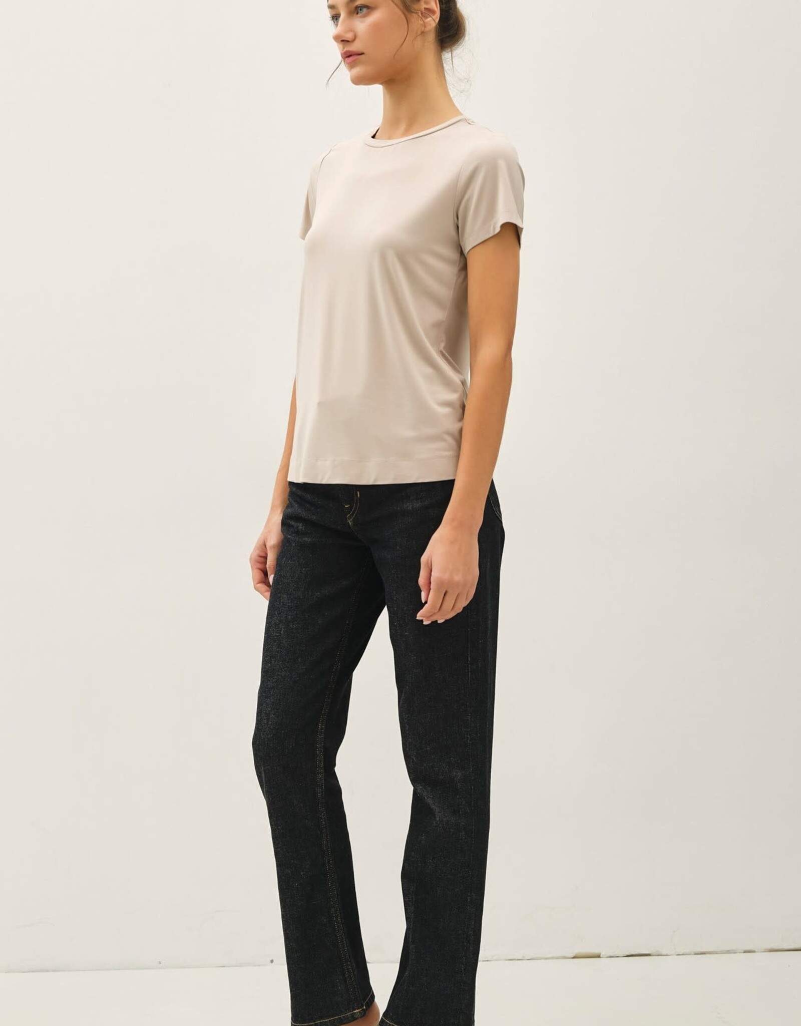 Miss Bliss BC Bamboo/modal Basic Round Neck T Shirt-Stone