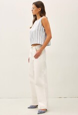 Miss Bliss BC Linen Blended Ombre Striped Sleeveless Top- Chambray