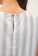 Miss Bliss BC Linen Blended Ombre Striped Sleeveless Top- Chambray