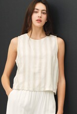 Miss Bliss BC Linen Blended Ombre Striped Sleeveless Top- Natural