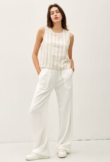 Miss Bliss BC Linen Blended Ombre Striped Sleeveless Top- Natural