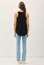 Miss Bliss BC Soft Core V Neck Tank- Black
