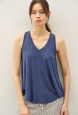 Miss Bliss BC Soft Core V Neck Tank- Dark Denim