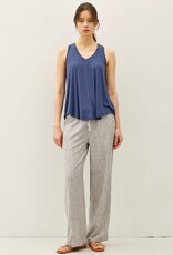 Miss Bliss BC Soft Core V Neck Tank- Dark Denim