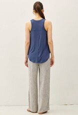 Miss Bliss BC Soft Core V Neck Tank- Dark Denim