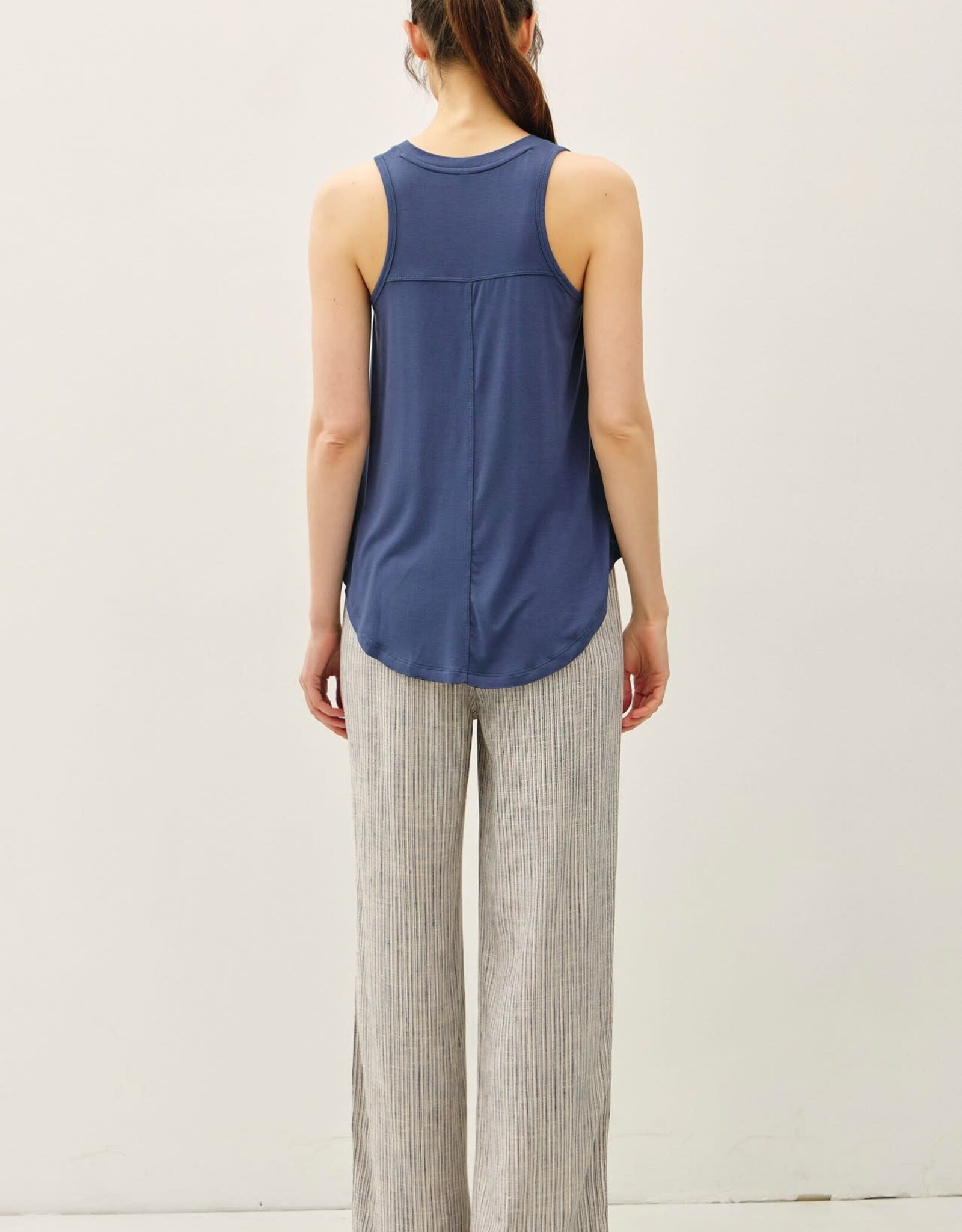 Miss Bliss BC Soft Core V Neck Tank- Dark Denim