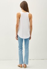 Miss Bliss BC Soft Core V Neck Tank- Off White