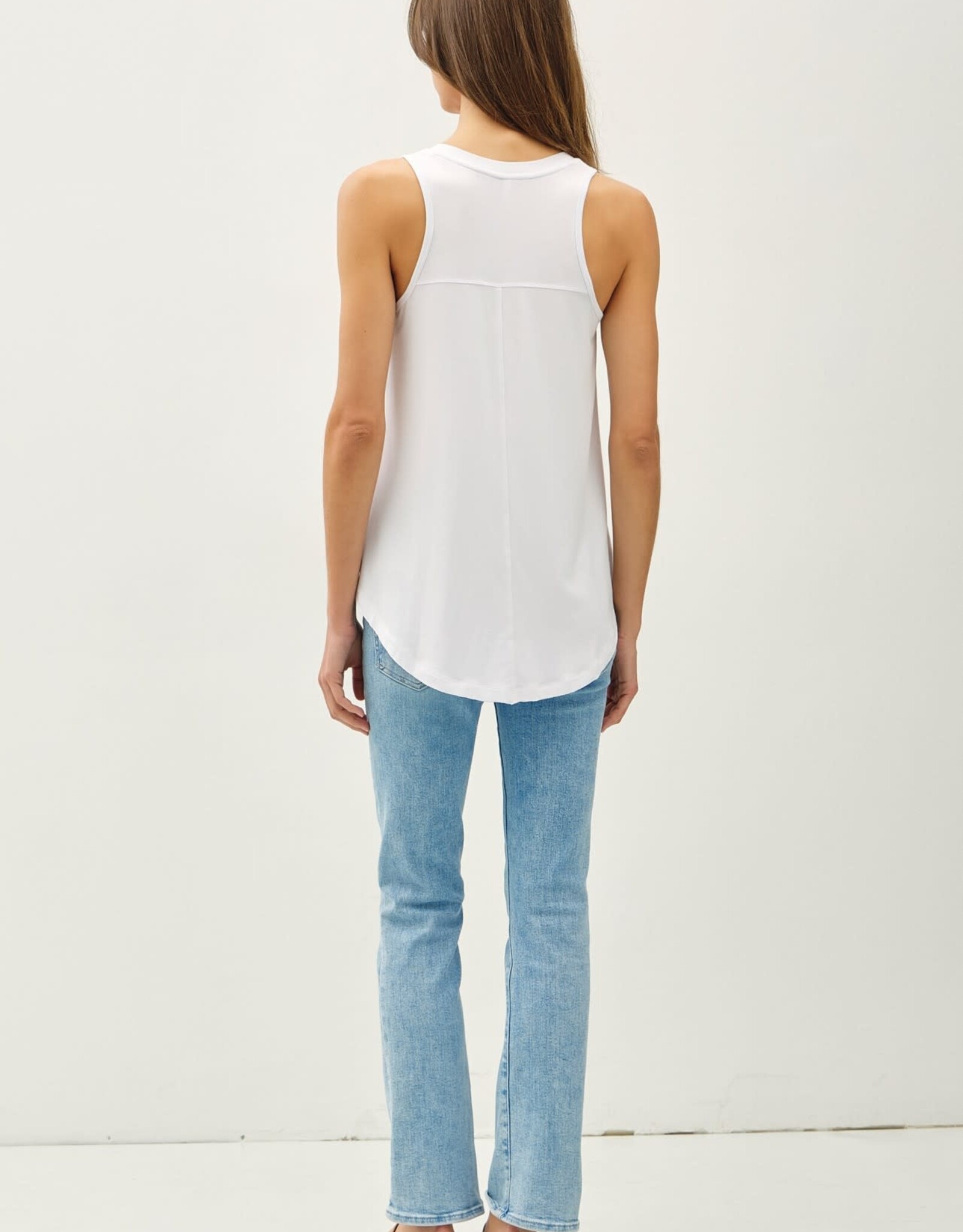 Miss Bliss BC Soft Core V Neck Tank- Off White