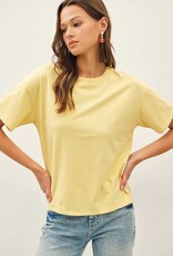 Miss Bliss BC Cotton Jersey Oversized Crop T Shirts- Dusty Yellow