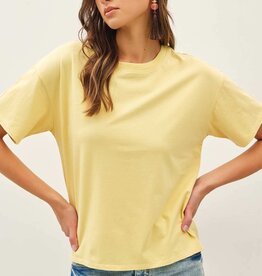 Miss Bliss Cotton Jersey O Size Crop T Shirts- Dusty Yellow